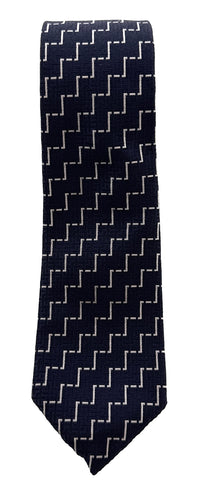 Emporio Armani Men’s Night Blue Geometric Silk Necktie, 3"