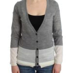 Costume National Women's Gray V-Neck Long Sleeve Cardigan