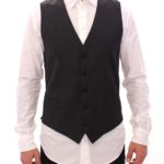 Dolce & Gabbana Men's Pinstripe Wool Vest - Black