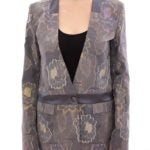 Roberto Fragata Women's Floral Embroidered Blazer Gray