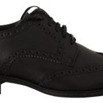 Dolce & Gabbana Mens Black Leather Brogue Oxford Shoes
