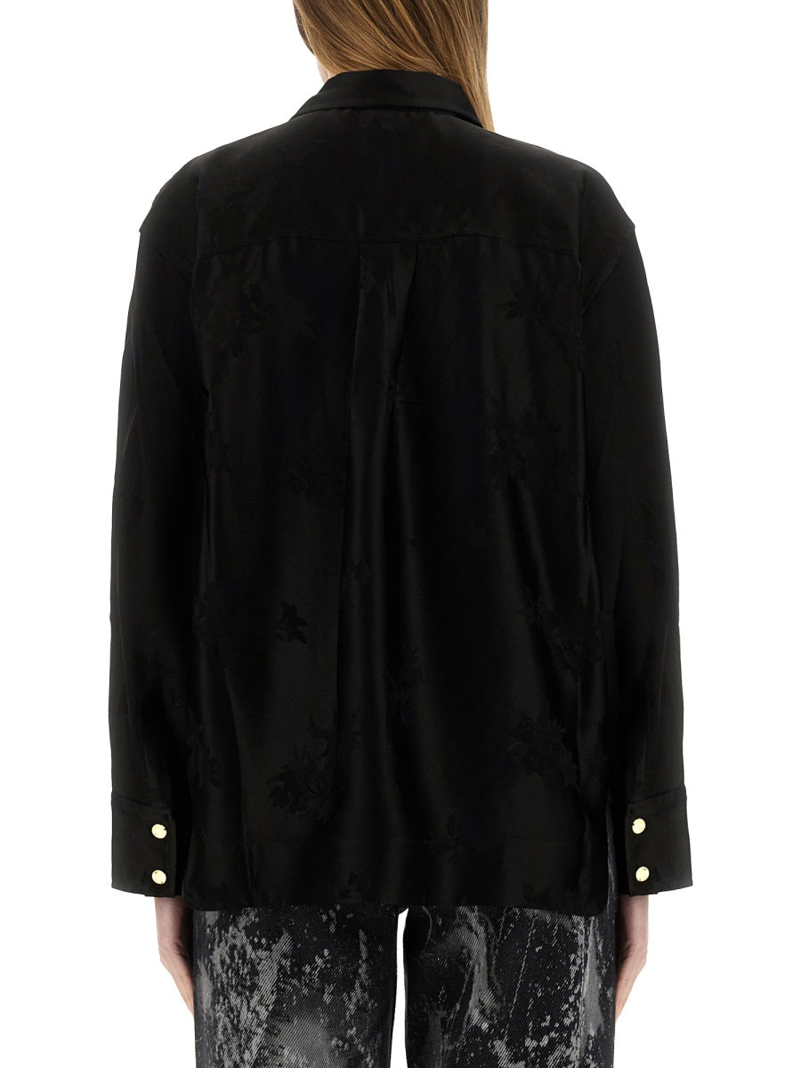 Ganni Women Jacquard Satin Shirt