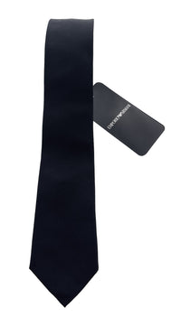 Emporio Armani Men’s Black Solid Silk Necktie, 3"