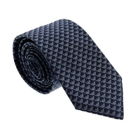 Emporio Armani Men’s Steel Blue Printed Silk Necktie, 3"
