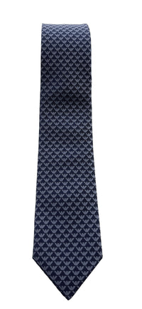 Emporio Armani Men’s Steel Blue Printed Silk Necktie, 3"