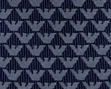 Emporio Armani Men’s Steel Blue Printed Silk Necktie, 3"