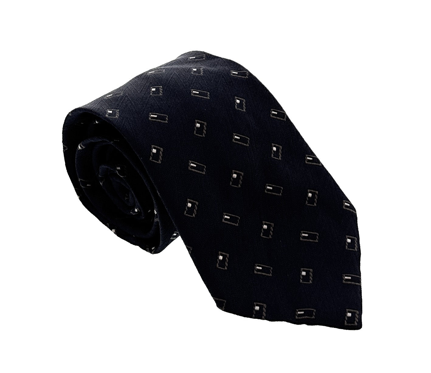 Emporio Armani Indigo Blue Geometric Men's Tie, 3"