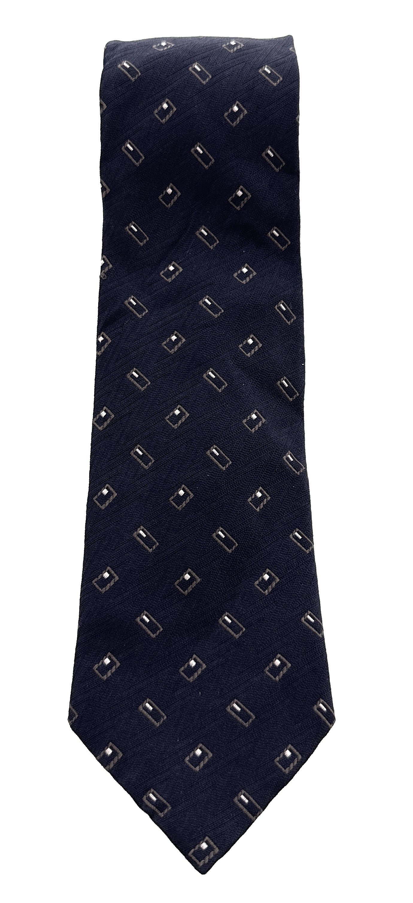 Emporio Armani Indigo Blue Geometric Men's Tie, 3"