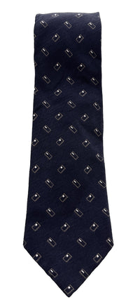 Emporio Armani Indigo Blue Geometric Men's Tie, 3"