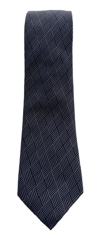 Emporio Armani Men’s Magnet Grey Geometric Silk Necktie, 3"