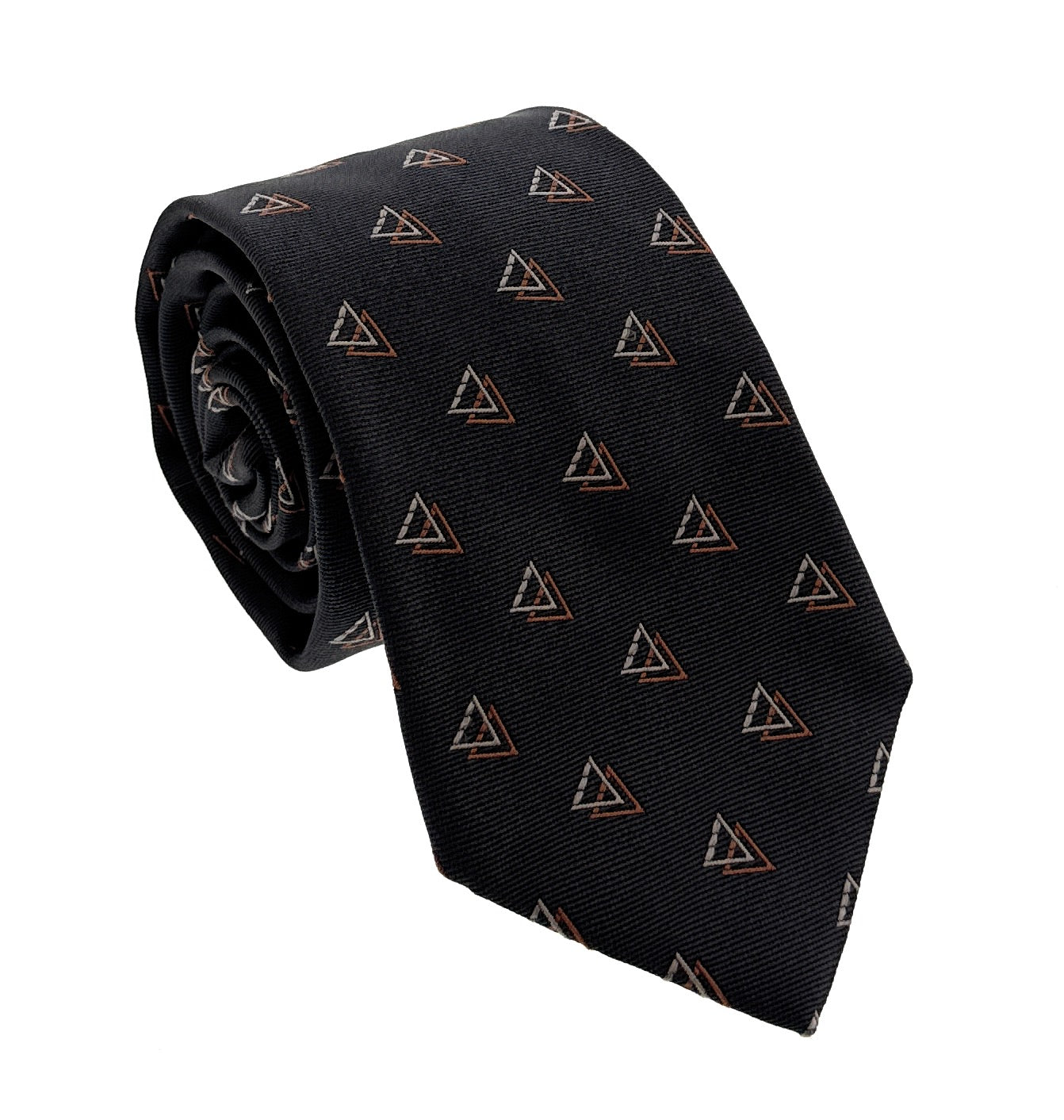 Emporio Armani Grey Orange Geometric Men's Tie, 3"