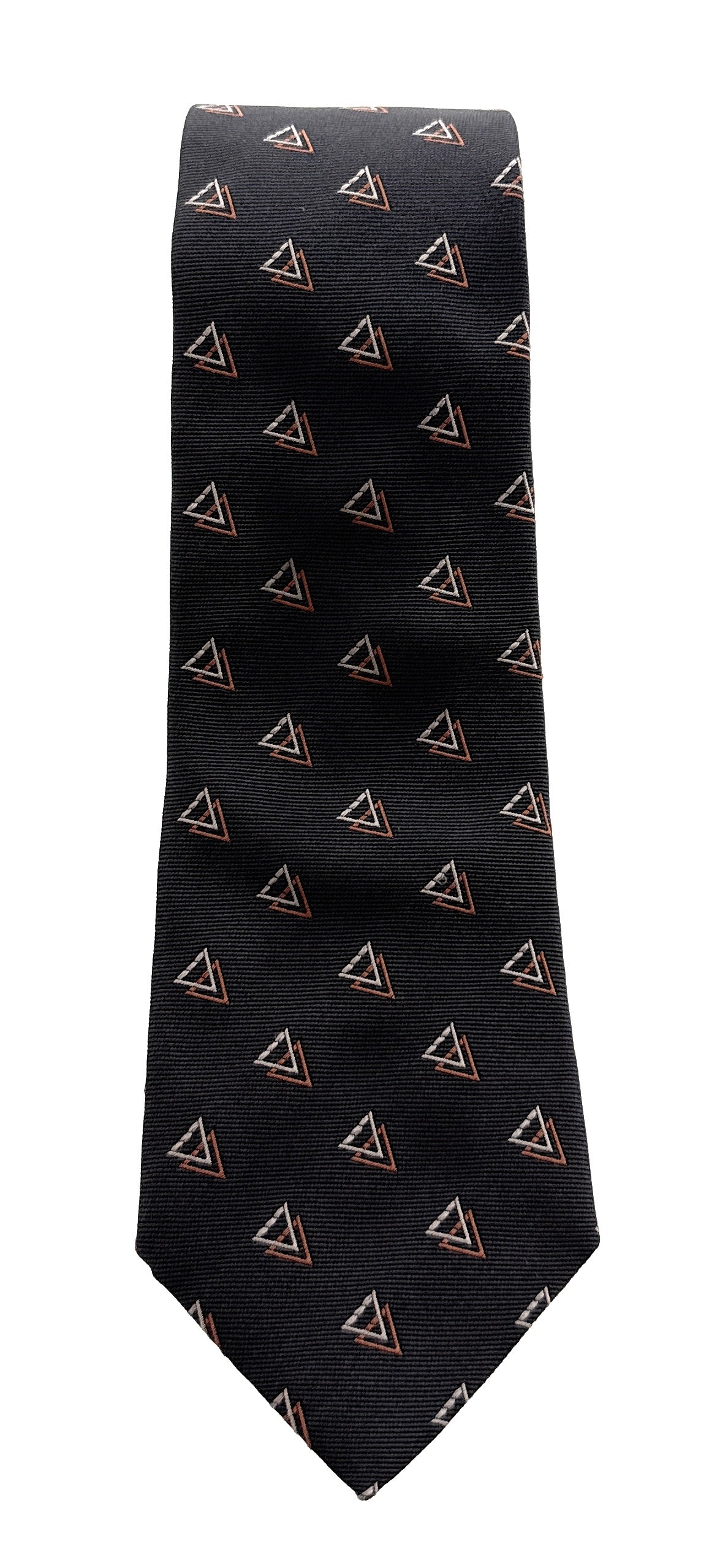 Emporio Armani Grey Orange Geometric Men's Tie, 3"