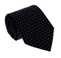 Emporio Armani Men's Navy Blue Geometric Dotted 51%%Ilk 49%%Olyester Tie, 3"