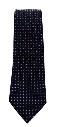 Emporio Armani Men's Navy Blue Geometric Dotted 51%%Ilk 49%%Olyester Tie, 3"