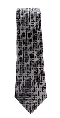 Emporio Armani Cement Grey Geometric Men's Tie, 3"