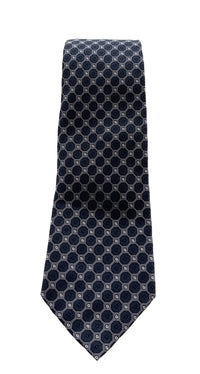 Emporio Armani Men’s Smokey Blue Dotted Silk Necktie, 3"