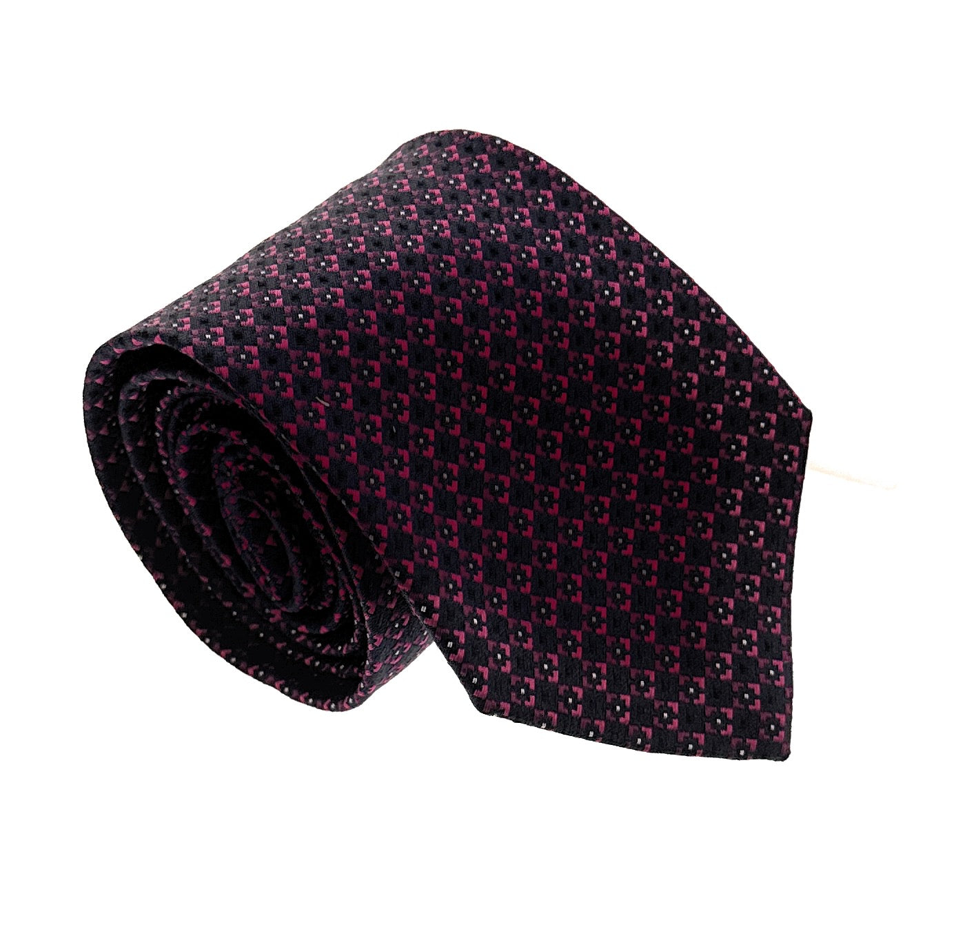 Emporio Armani Men’s Blue and Red Diamond Dot Silk Necktie, 3"