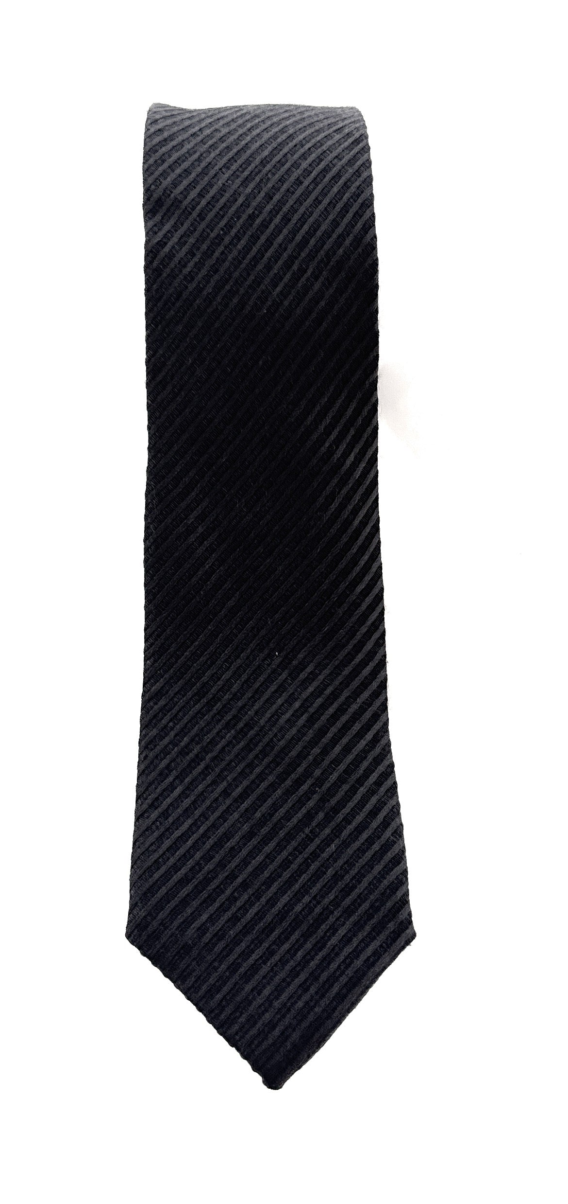 Emporio Armani Charcoal Tonal thin stripe Men's Tie – Made in Italy