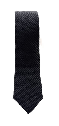 Emporio Armani Charcoal Tonal thin stripe Men's Tie – Made in Italy