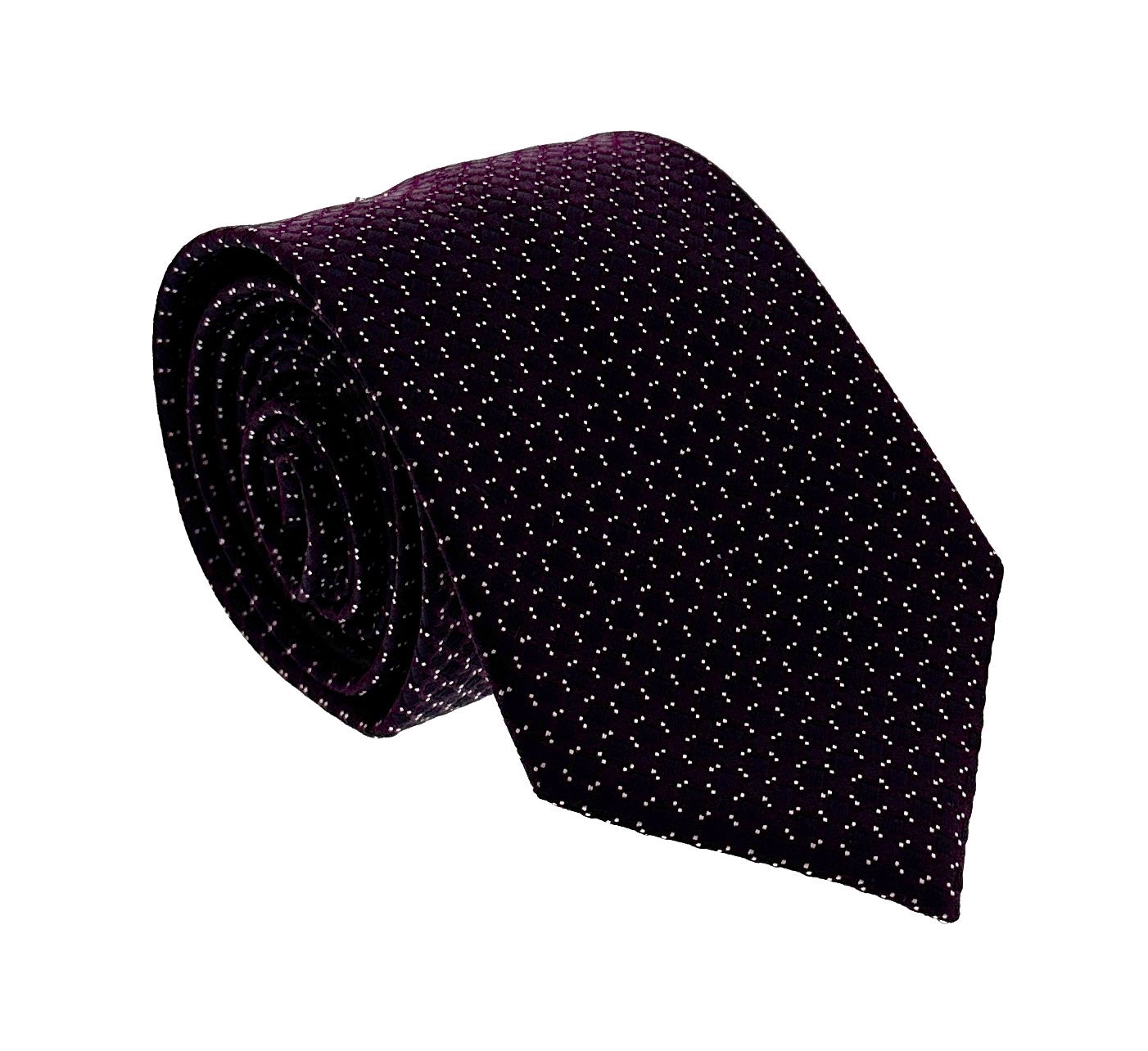 Emporio Armani Burgundy Dotted Men's Tie, 3"