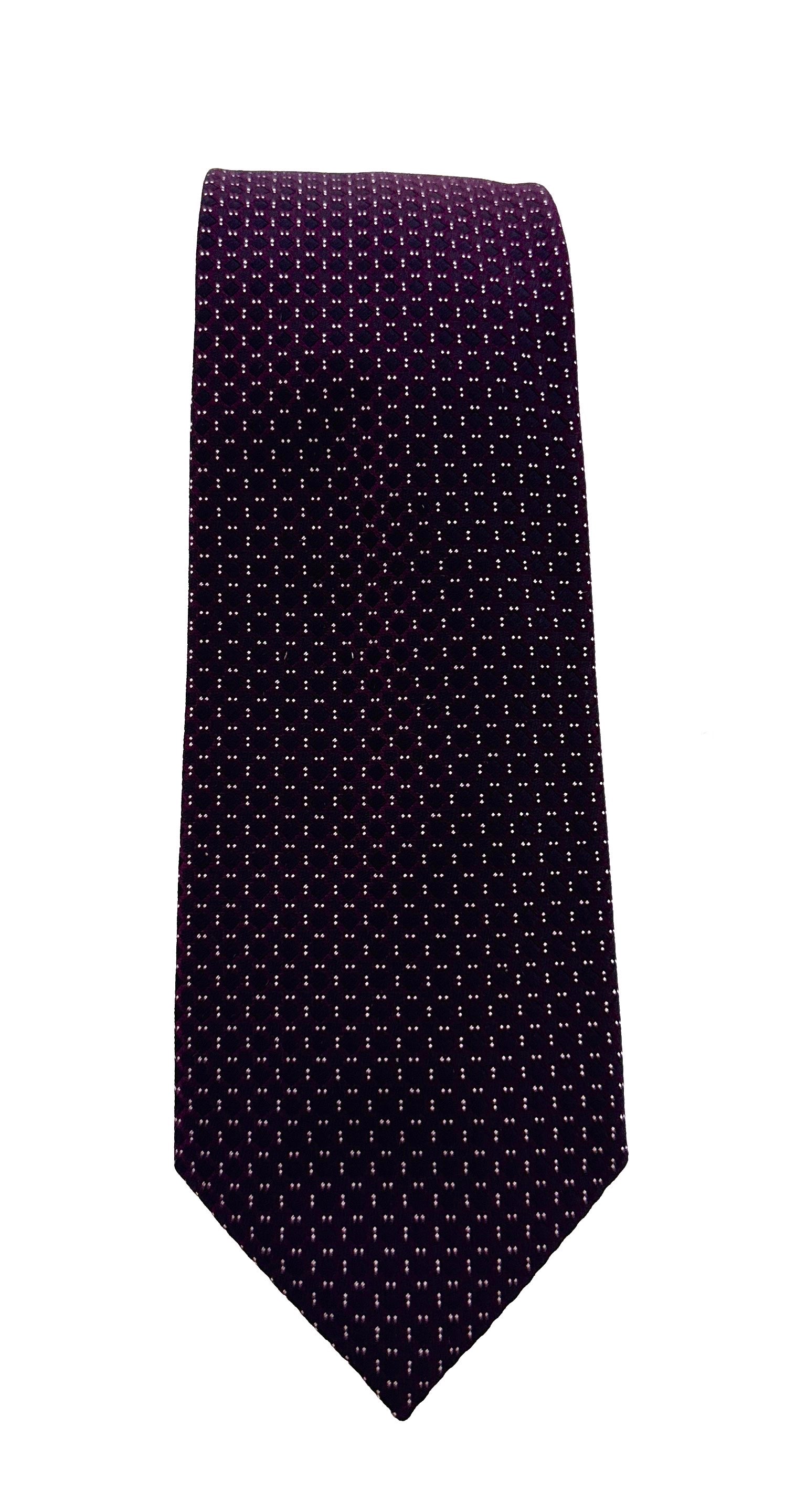 Emporio Armani Burgundy Dotted Men's Tie, 3"