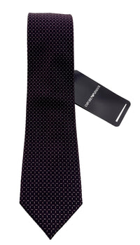 Emporio Armani Burgundy Dotted Men's Tie, 3"