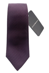 Emporio Armani Garnet Red Small Geometric Silk Tie – 3in