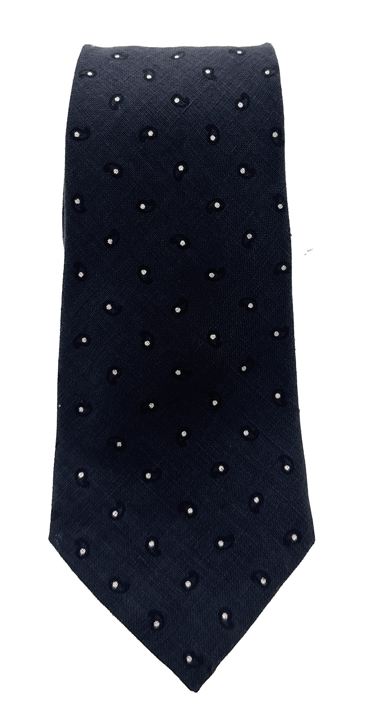 Emporio Armani Mens Blue Dotted Tie – Made in Italy