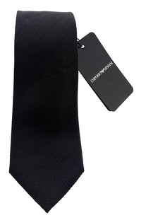 Emporio Armani Mens Shadow Grey Dotted weave Tie – Made in Italy
