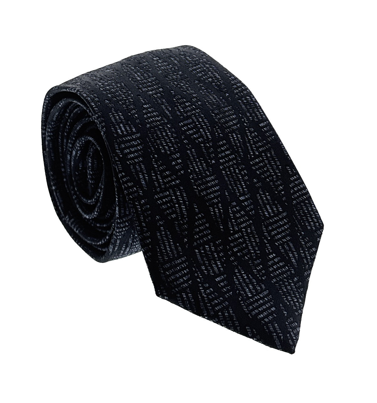 Emporio Armani Mens Blue Diamond Weave Tie – Made in Italy