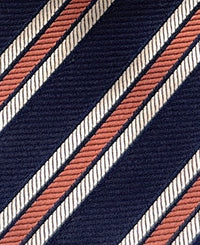 Emporio Armani Mens Blue Orange Stripe Tie – Made in Italy