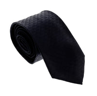 Emporio Armani Men’s Night Blue Silk Necktie with Logo Print, 3"
