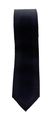 Emporio Armani Men’s Night Blue Silk Necktie with Logo Print, 3"