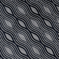 Emporio Armani Mens Light Grey Navy Wavy Geometric Tie – Made in Italy