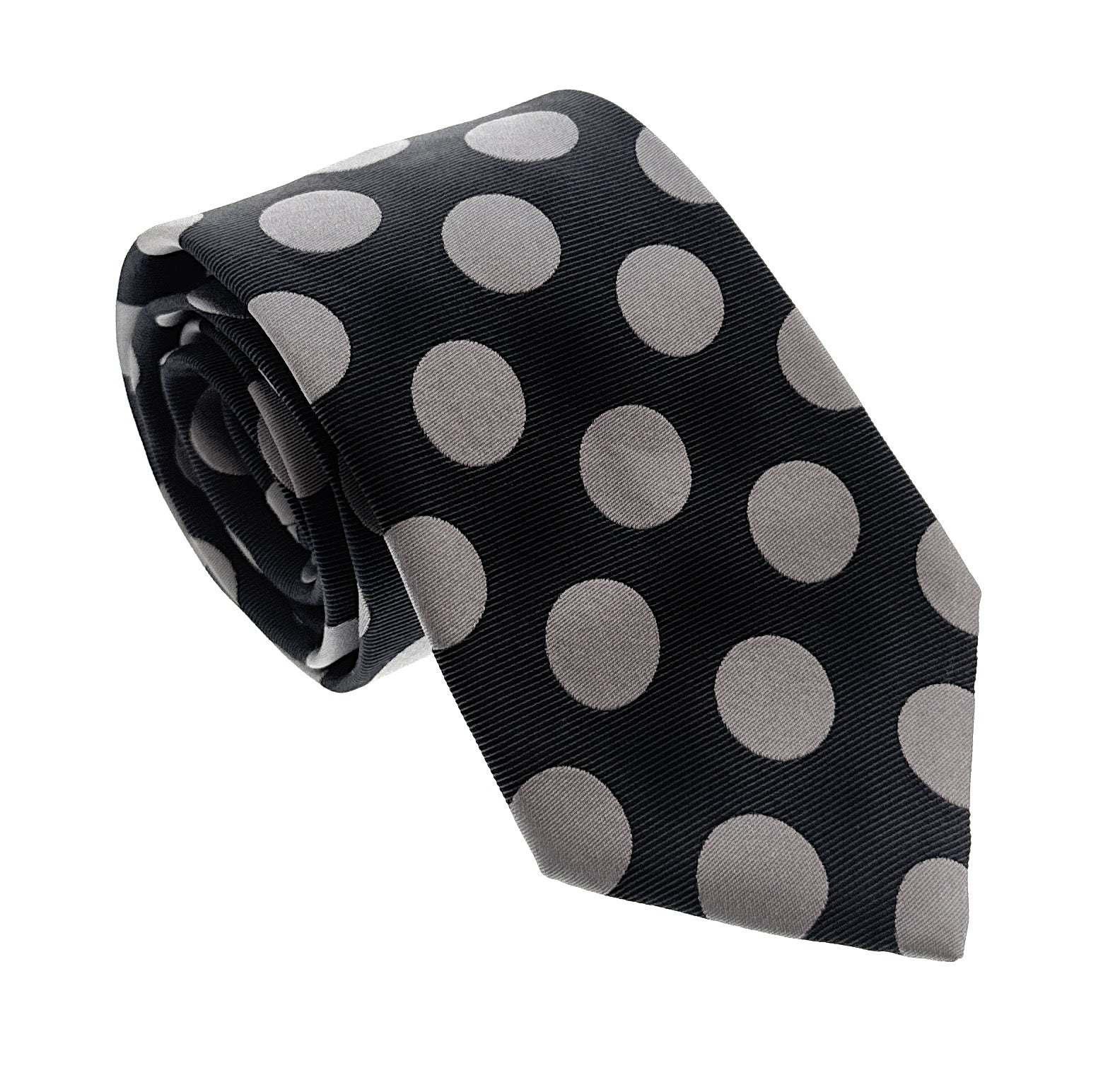 Emporio Armani Black & Grey Circle pattern Men's Tie, 3"