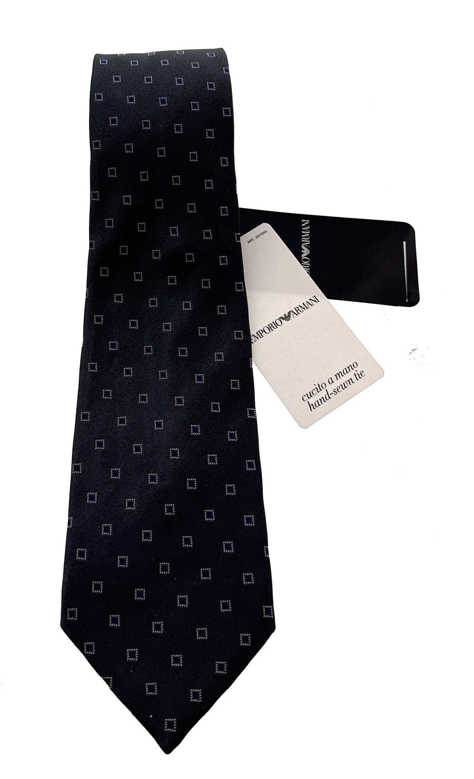 Emporio Armani Anthracite Grey Dotted Men's Tie, 3"