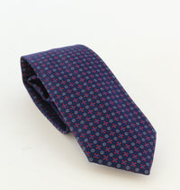 Emporio Armani Midnight Blue Circle Graphic Polyester-Silk Blend Tie – 3in