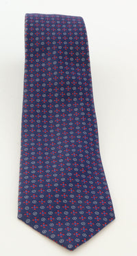 Emporio Armani Midnight Blue Circle Graphic Polyester-Silk Blend Tie – 3in