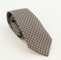 Emporio Armani Dark/Dove Grey Orange Diamond Silk Tie – 3in