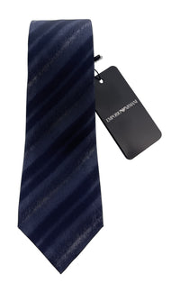Emporio Armani Mens Night Blue Solid Tie – Made in Italy