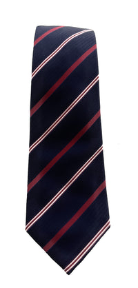 Emporio Armani Navy Blue Red stripe Men's Tie, 3"