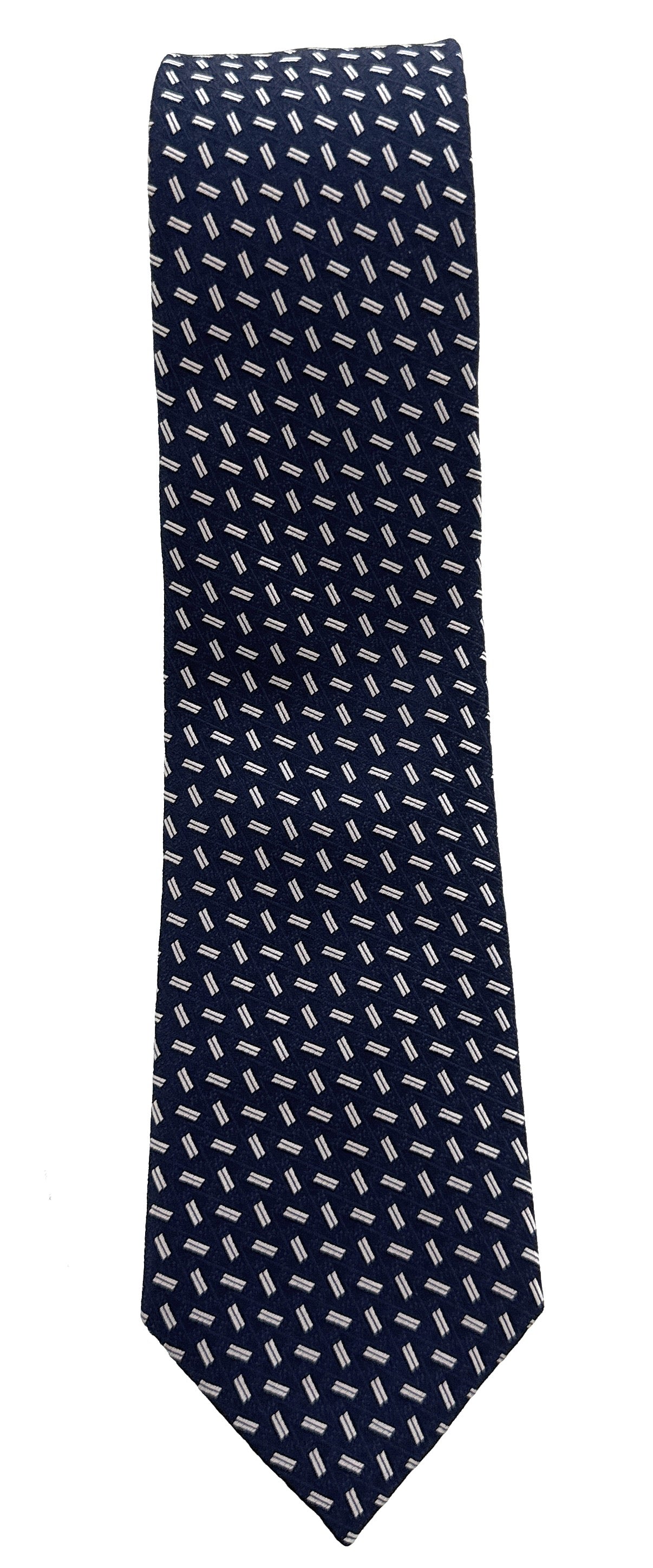 Emporio Armani Marine Blue Geometric Men's Tie, 3"