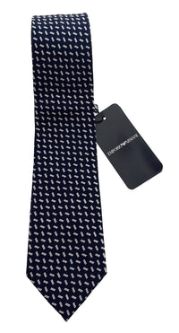 Emporio Armani Marine Blue Geometric Men's Tie, 3"
