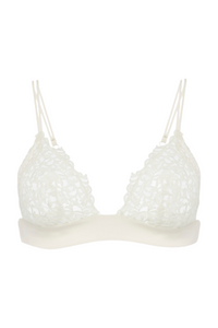 La Perla Off-White Triangle Bra With Macramé Cfi906335