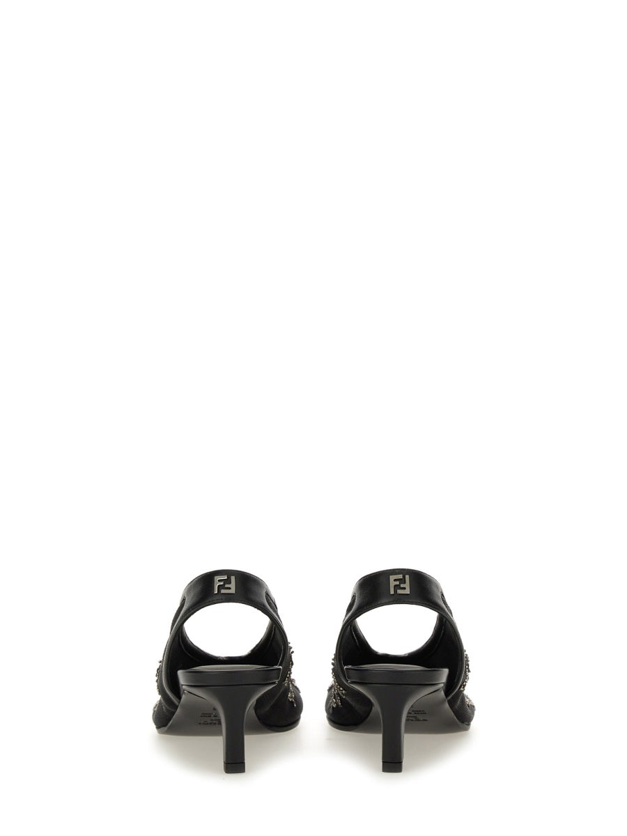 Fendi Women Slingback With Embroidery