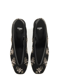 Fendi Women Slingback With Embroidery