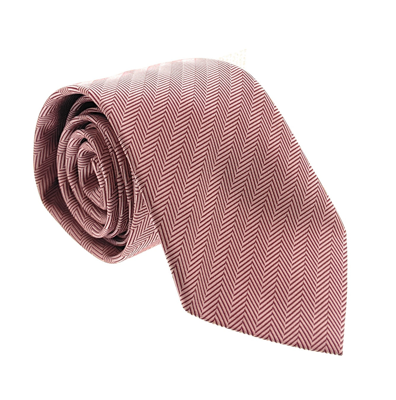 Emporio Armani Salmon Herringbone weave Silk Tie – 3in