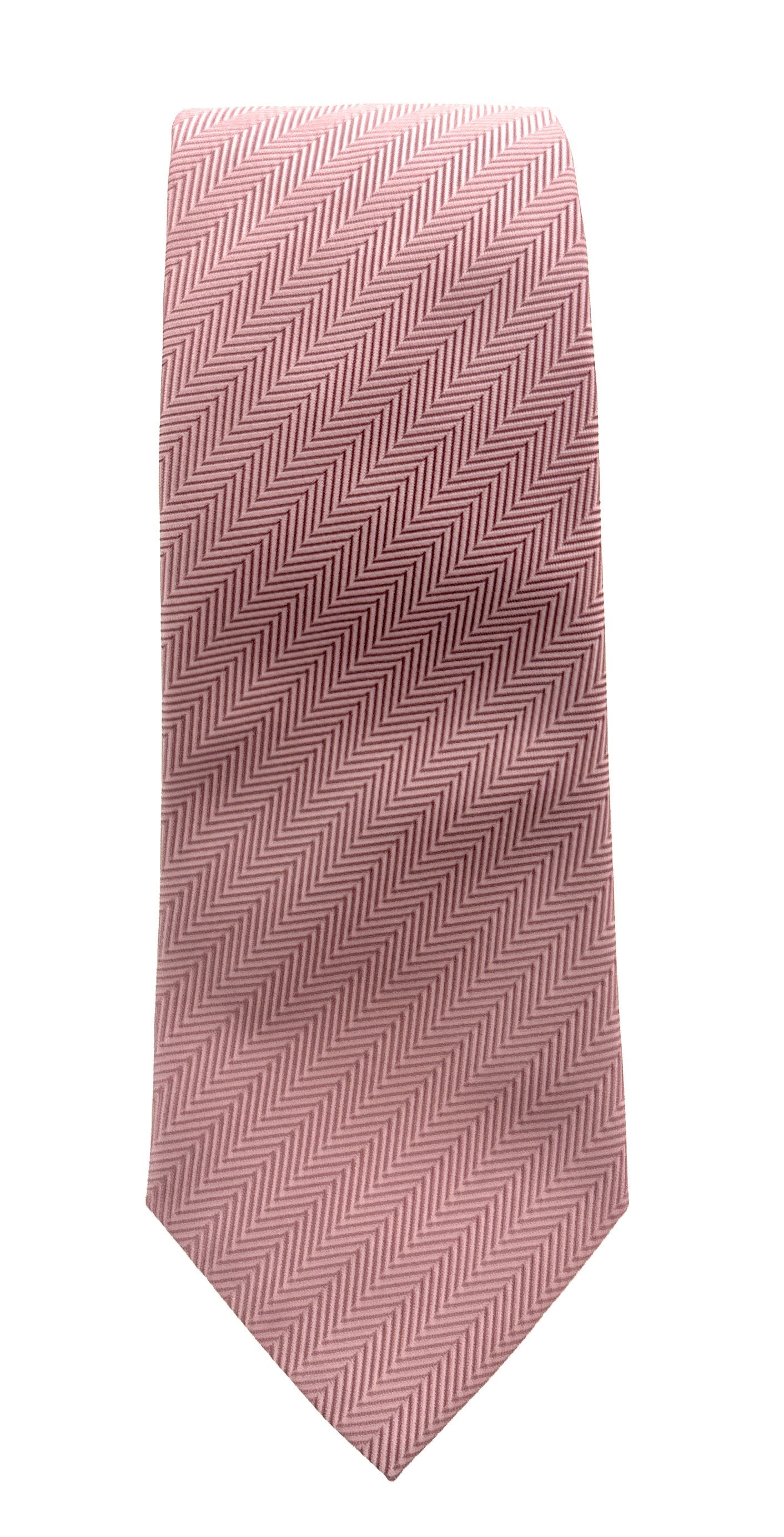 Emporio Armani Salmon Herringbone weave Silk Tie – 3in