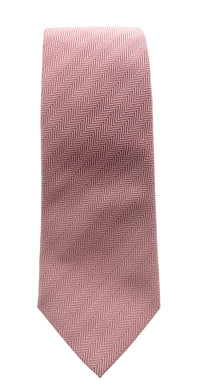 Emporio Armani Salmon Herringbone weave Silk Tie – 3in