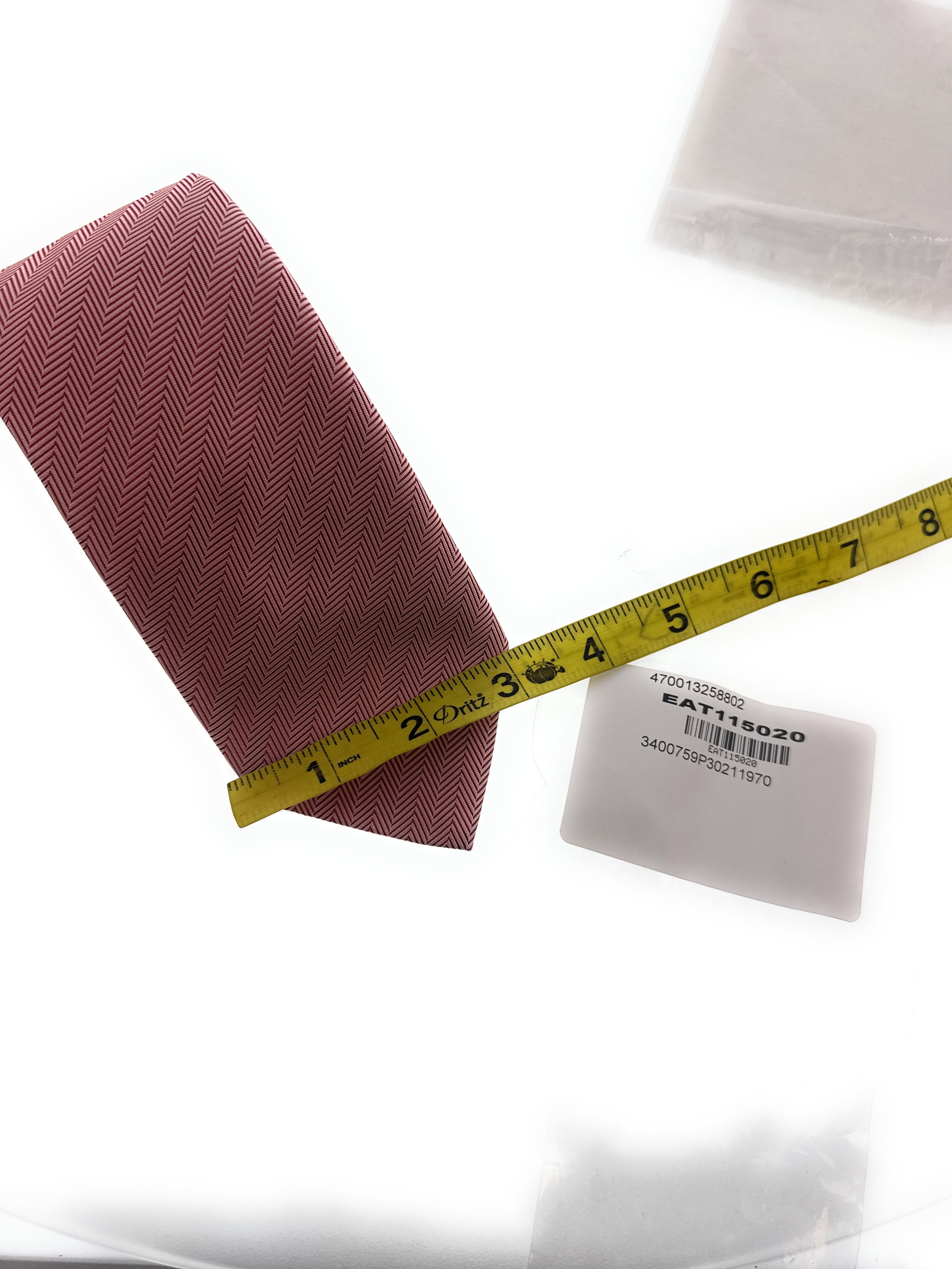 Emporio Armani Salmon Herringbone weave Silk Tie – 3in